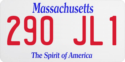 MA license plate 290JL1