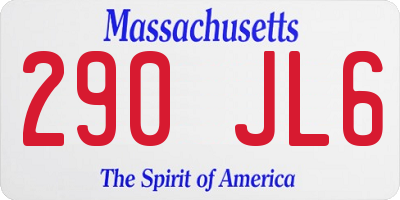 MA license plate 290JL6