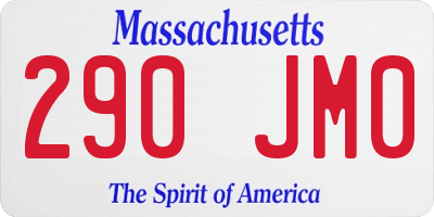 MA license plate 290JM0