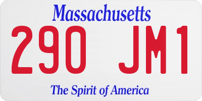 MA license plate 290JM1