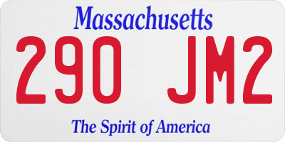 MA license plate 290JM2