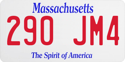 MA license plate 290JM4