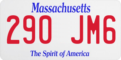 MA license plate 290JM6