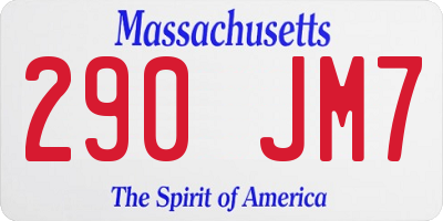 MA license plate 290JM7