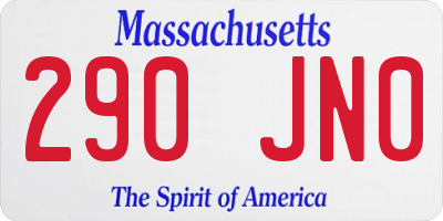 MA license plate 290JN0