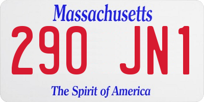 MA license plate 290JN1