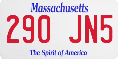 MA license plate 290JN5