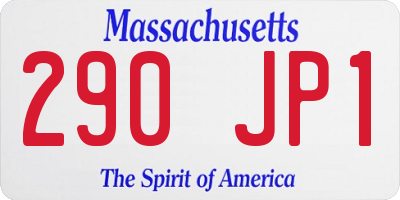 MA license plate 290JP1
