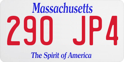 MA license plate 290JP4