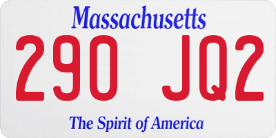 MA license plate 290JQ2