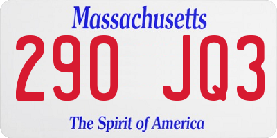 MA license plate 290JQ3