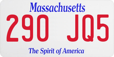 MA license plate 290JQ5