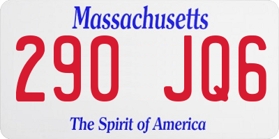 MA license plate 290JQ6