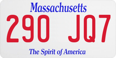 MA license plate 290JQ7