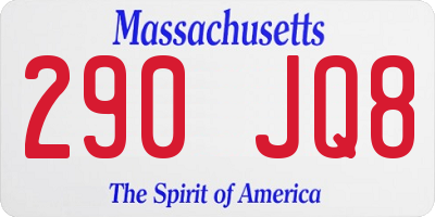 MA license plate 290JQ8