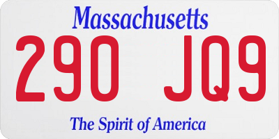 MA license plate 290JQ9