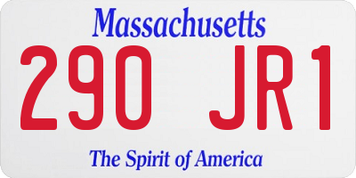 MA license plate 290JR1