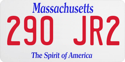 MA license plate 290JR2