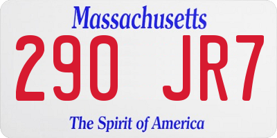 MA license plate 290JR7