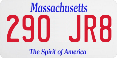 MA license plate 290JR8