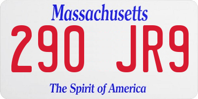 MA license plate 290JR9