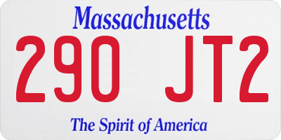 MA license plate 290JT2