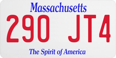 MA license plate 290JT4