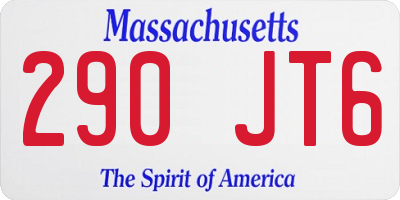 MA license plate 290JT6