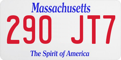 MA license plate 290JT7