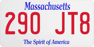 MA license plate 290JT8