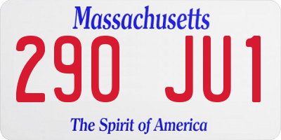 MA license plate 290JU1