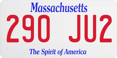 MA license plate 290JU2