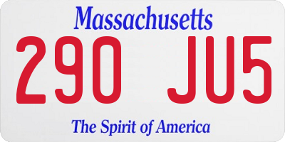 MA license plate 290JU5