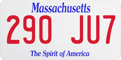 MA license plate 290JU7