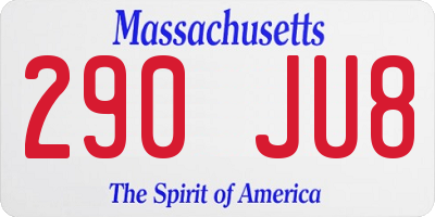 MA license plate 290JU8