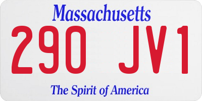 MA license plate 290JV1