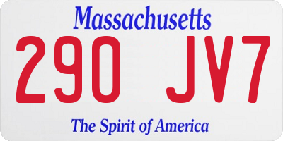 MA license plate 290JV7