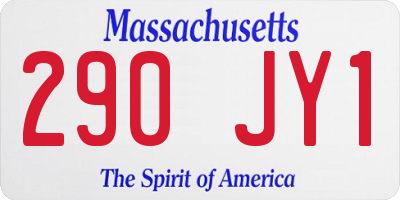 MA license plate 290JY1