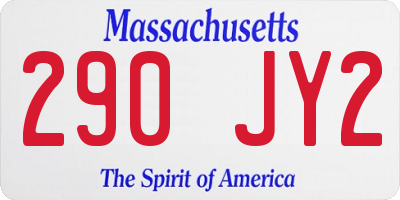 MA license plate 290JY2