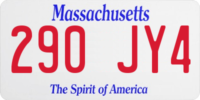MA license plate 290JY4