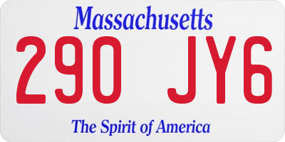 MA license plate 290JY6