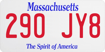 MA license plate 290JY8