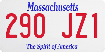 MA license plate 290JZ1