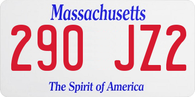 MA license plate 290JZ2