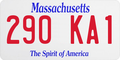 MA license plate 290KA1