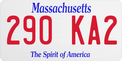 MA license plate 290KA2