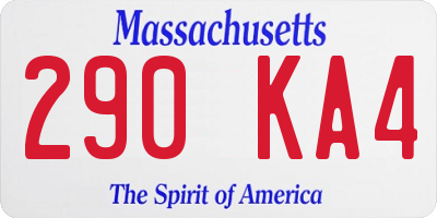 MA license plate 290KA4