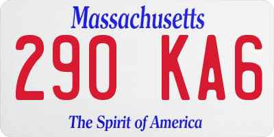 MA license plate 290KA6