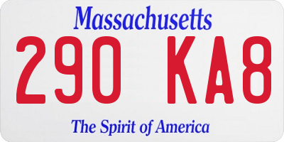 MA license plate 290KA8