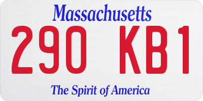 MA license plate 290KB1
